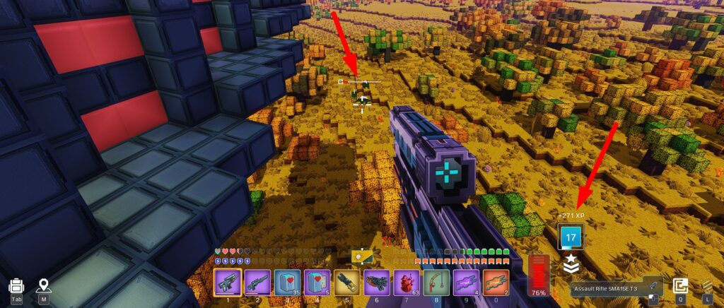 grinding mobs from a spaceship board