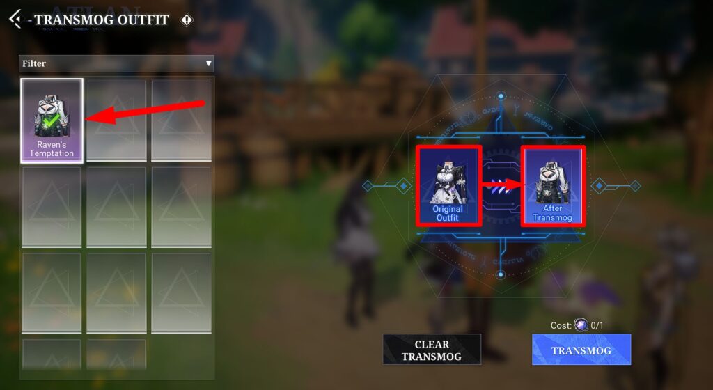 Transmog outfit appearance